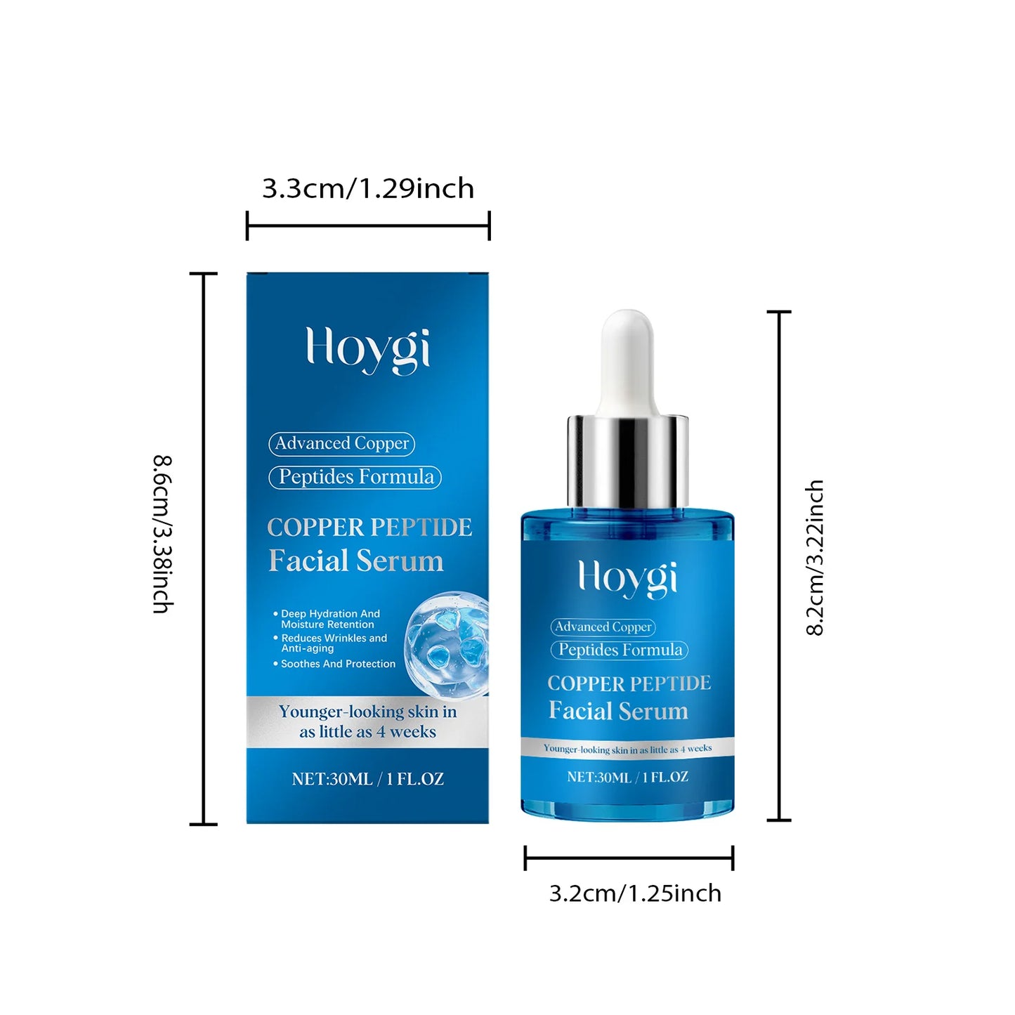 Copper Peptide Facial Serum Moisturizes Facial Skin, Refreshing and Non-Greasy, Daily Hydrating Care Essence