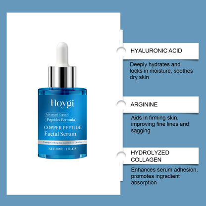 Copper Peptide Facial Serum Moisturizes Facial Skin, Refreshing and Non-Greasy, Daily Hydrating Care Essence