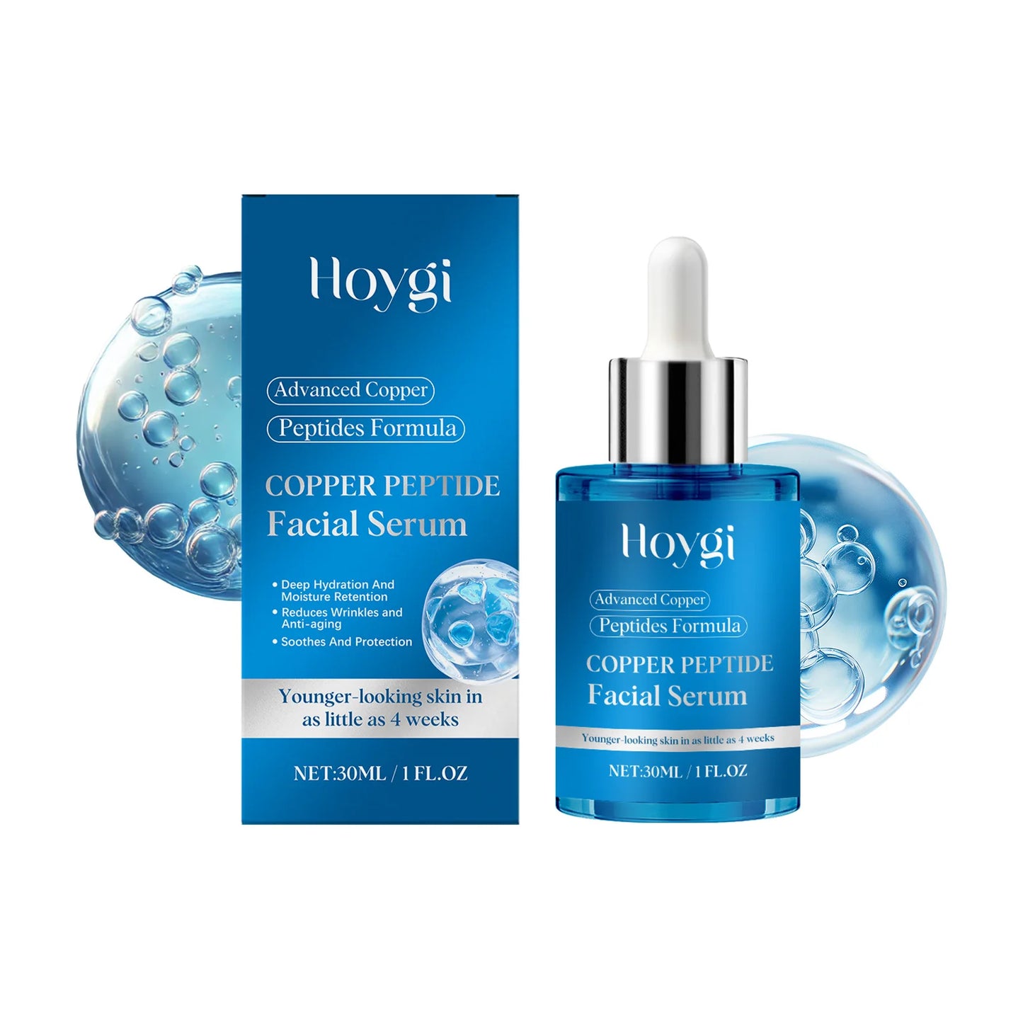 Copper Peptide Facial Serum Moisturizes Facial Skin, Refreshing and Non-Greasy, Daily Hydrating Care Essence