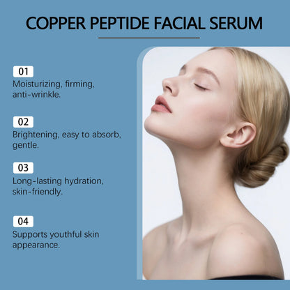 Copper Peptide Facial Serum Moisturizes Facial Skin, Refreshing and Non-Greasy, Daily Hydrating Care Essence