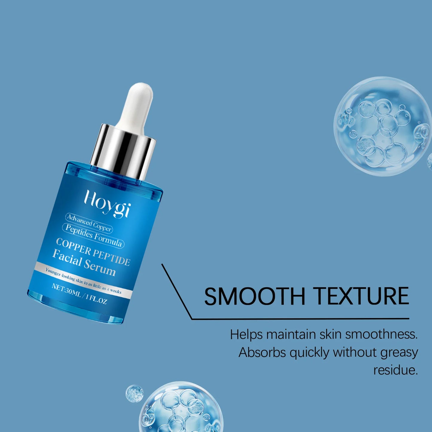 Copper Peptide Facial Serum Moisturizes Facial Skin, Refreshing and Non-Greasy, Daily Hydrating Care Essence